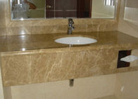 Partie supérieure du comptoir en pierre de marbre brun clair d'Emperador pour la salle de bains/cuisine