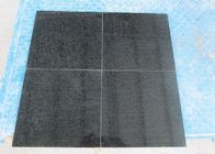 Carrelages polis noirs extérieurs de granit, grandes dalles suprêmes de granit
