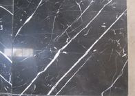 Dalle de marbre de Nero Marquina de plancher de salle de bains, tuile de marbre polie par Marquina de Nero