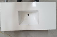 Partie supérieure du comptoir blanches polies de salle de bains de quartz, dessus machinés de vanité de Bath