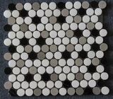 Carrelages gris de mosaïque de penny noir blanc, tuiles de mosaïque en pierre de brique de divers modèles