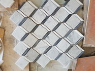Norme blanche de GV de modèle de Chevron de tuile de mosaïque de marbre de salle de bains de Carrare