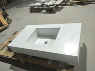 Évier intégral de bassin de quartz blanc pour la rénovation d'hospitalité