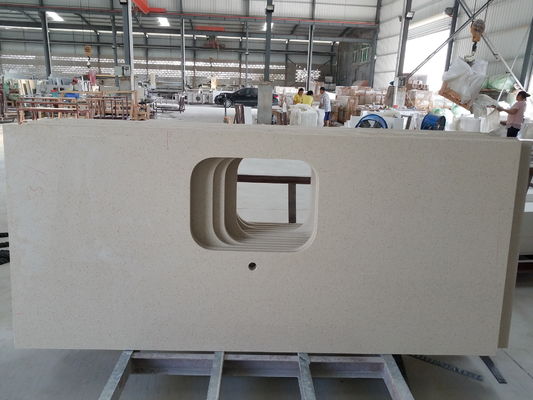 Partie supérieure du comptoir en pierre solides de sable de quartz de 93% avec le bord biseauté
