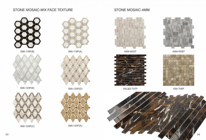 Mélangez la mosaïque de marbre artificielle de long hexagone de marbre blanc de Carrare de visage